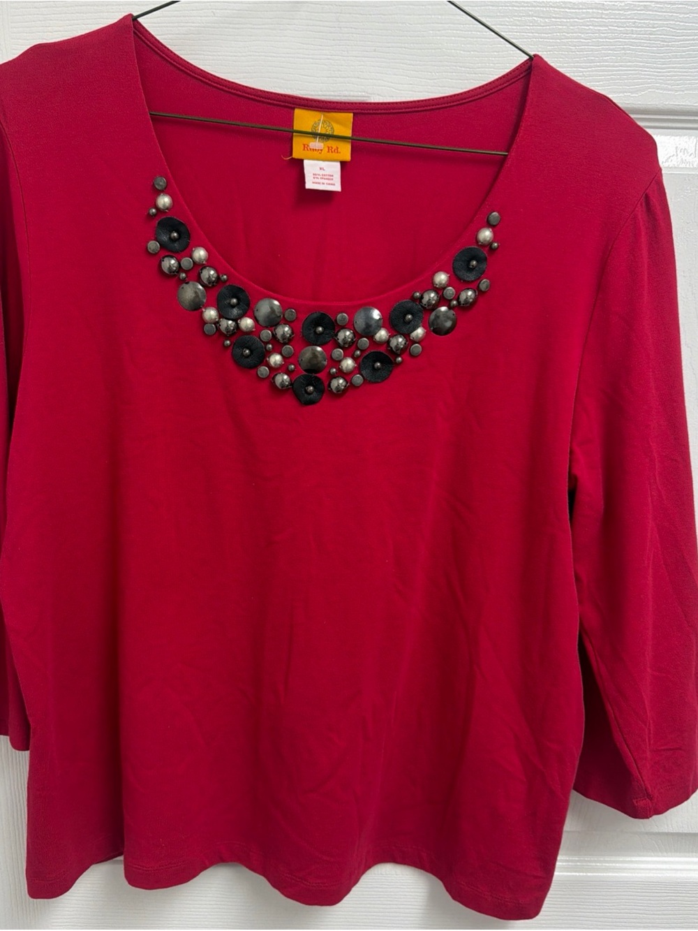 Ruby Road top XL Embellished Scoop Neck